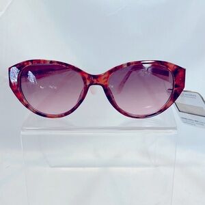 NWT Nine West Dark Pink Marbled Framed Sunglasses